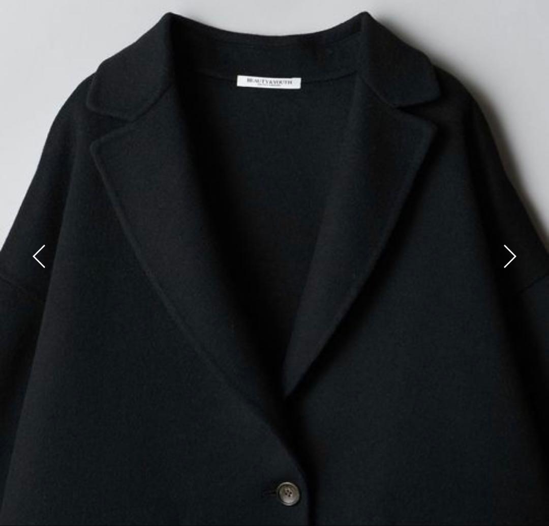 【未使用】BEAUTY&YOUTH リバー テーラードミドルコート　黒M