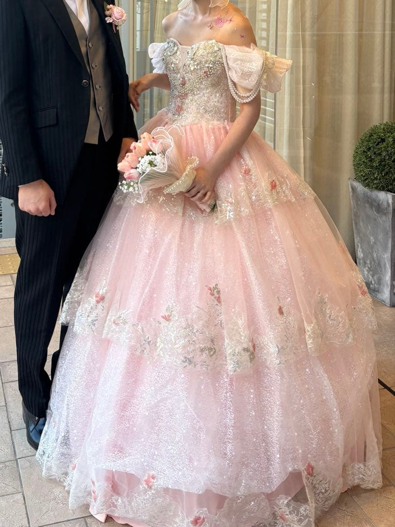 ウエディング ピンク カラードレス