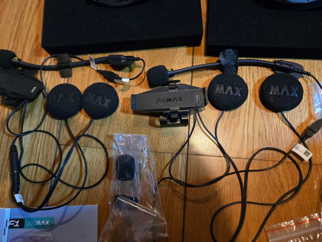 ASMAX F1 Bluetooth ヘッドセット(2台セット)