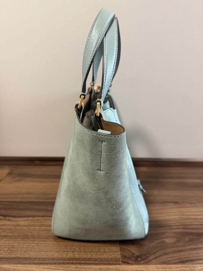 トリバーチ　ライトブルー レザー 2wayバッグ　❤️美品❤️年明けお値下げ❤️