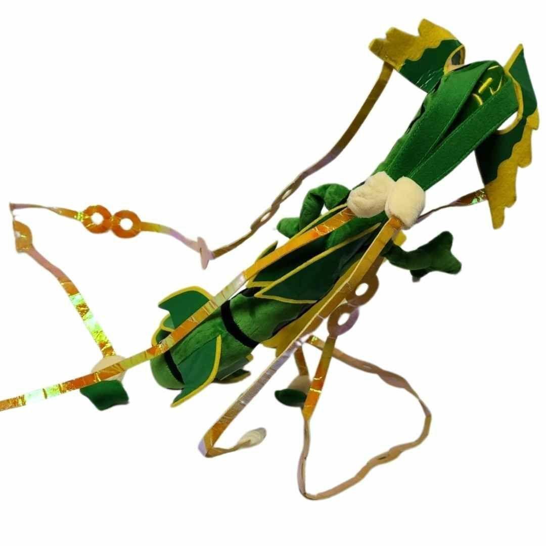 圧縮無メガレックウザ　ポケモン　ぬいぐるみ　大きい　緑　マスコット【紙袋付】