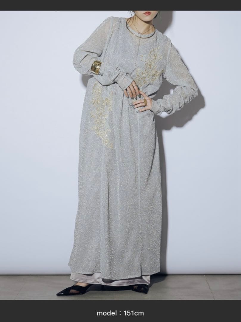 新品タグ付 Ezick Sparkle sheer モチーフレースセットドレス