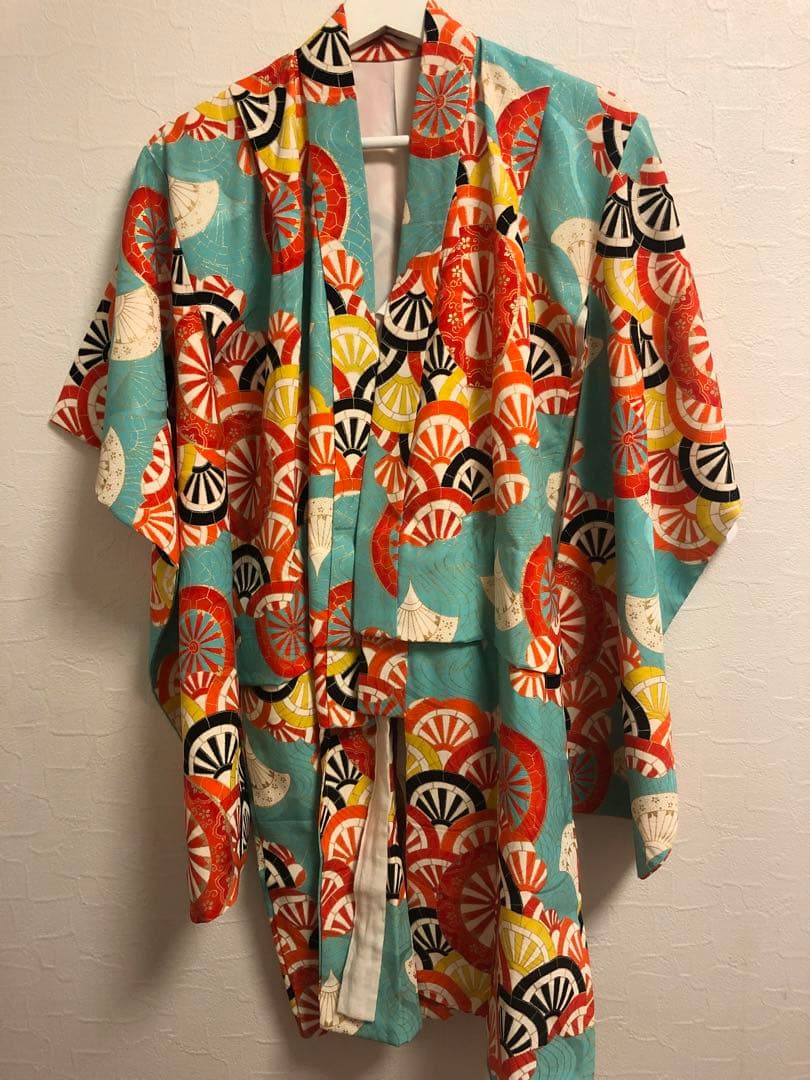 着物　七五三　レトロ　水色　女の子　アンティーク　7歳　5歳