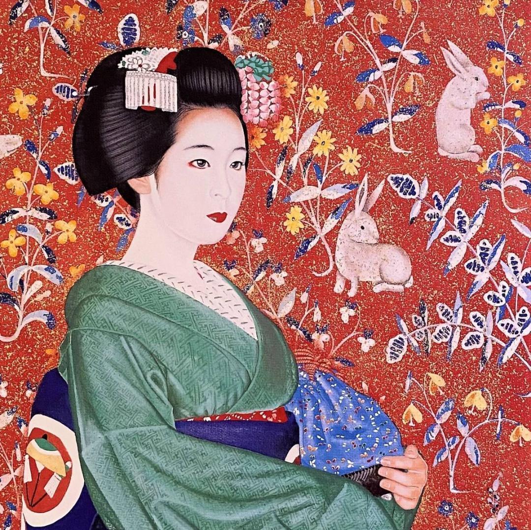 青山亘幹、【花兎】、希少な額装用画集より、新品額装付、状態良好