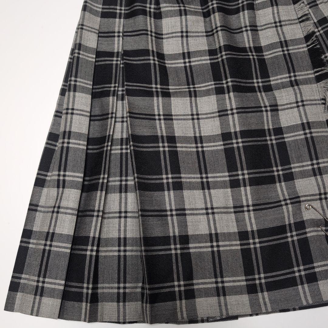 美品★オニールオブダブリン　チェック キルト ラップスカート 太ベルト★ピン付