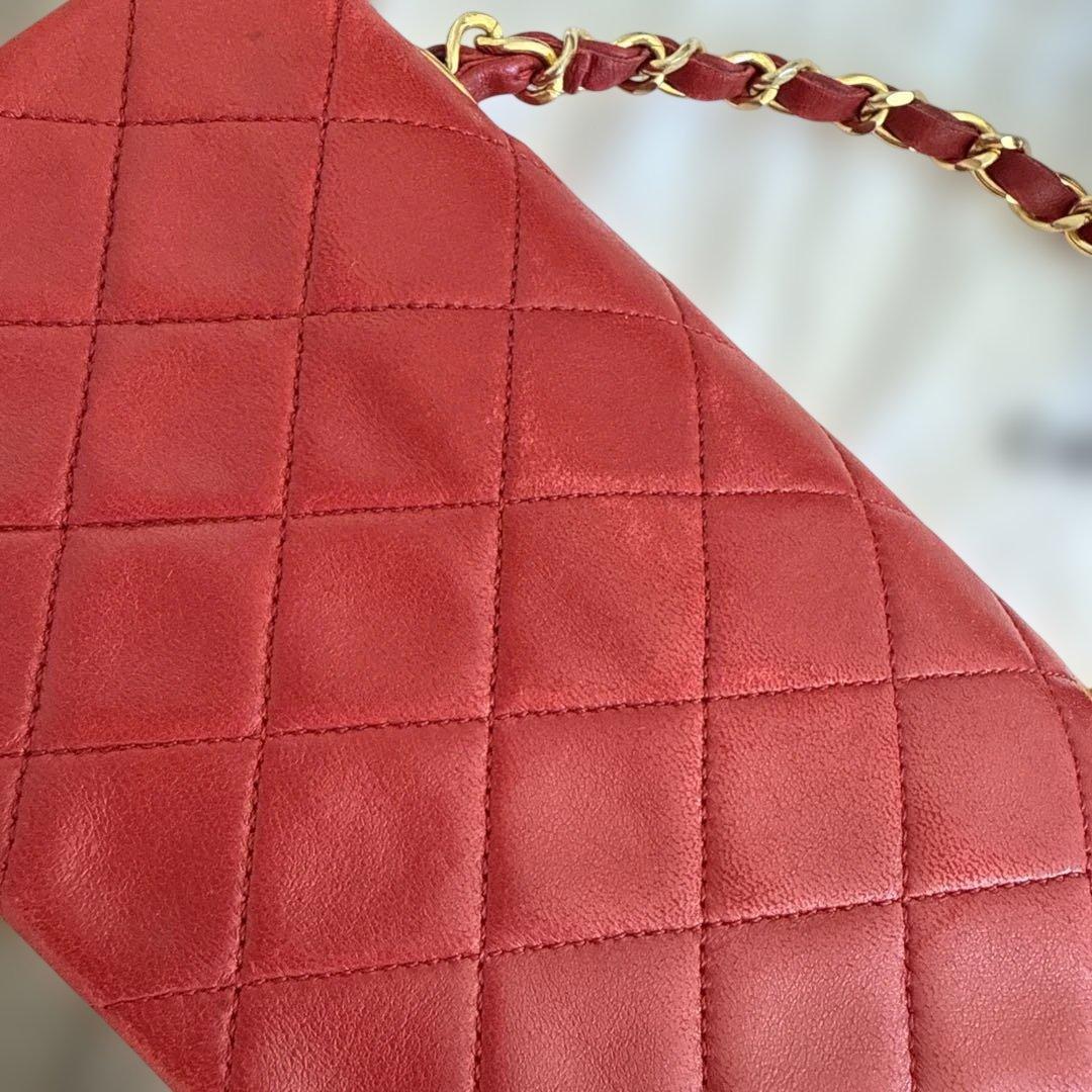 CHANELシャネル　マトラッセチェーンウォレット　プッシュロック　ラムスキン