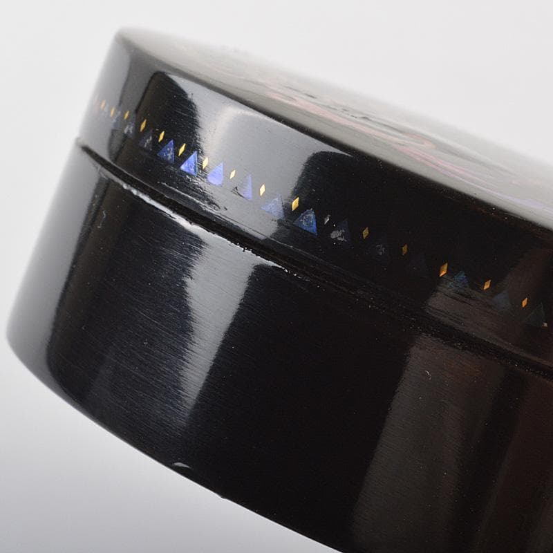 韓国漆器　螺鈿細工　圓式菓子器　小物入　宝石箱　箱付　C　R7470