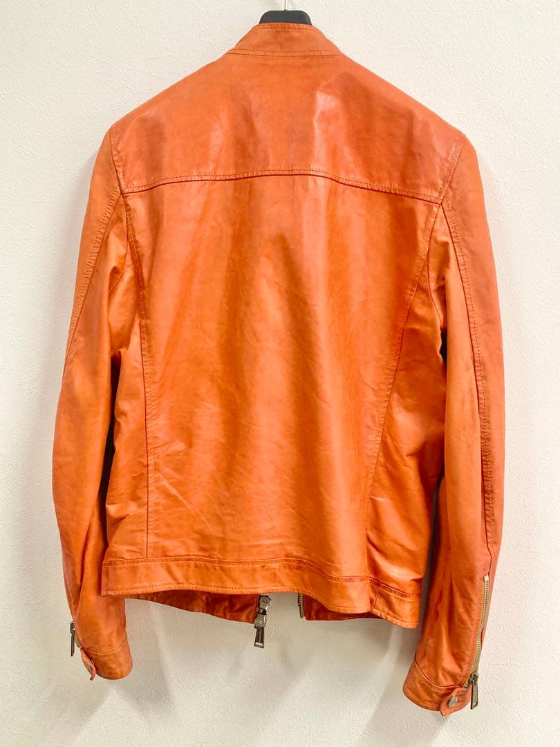 ディースクエアード　ライダースジャケット　オレンジ