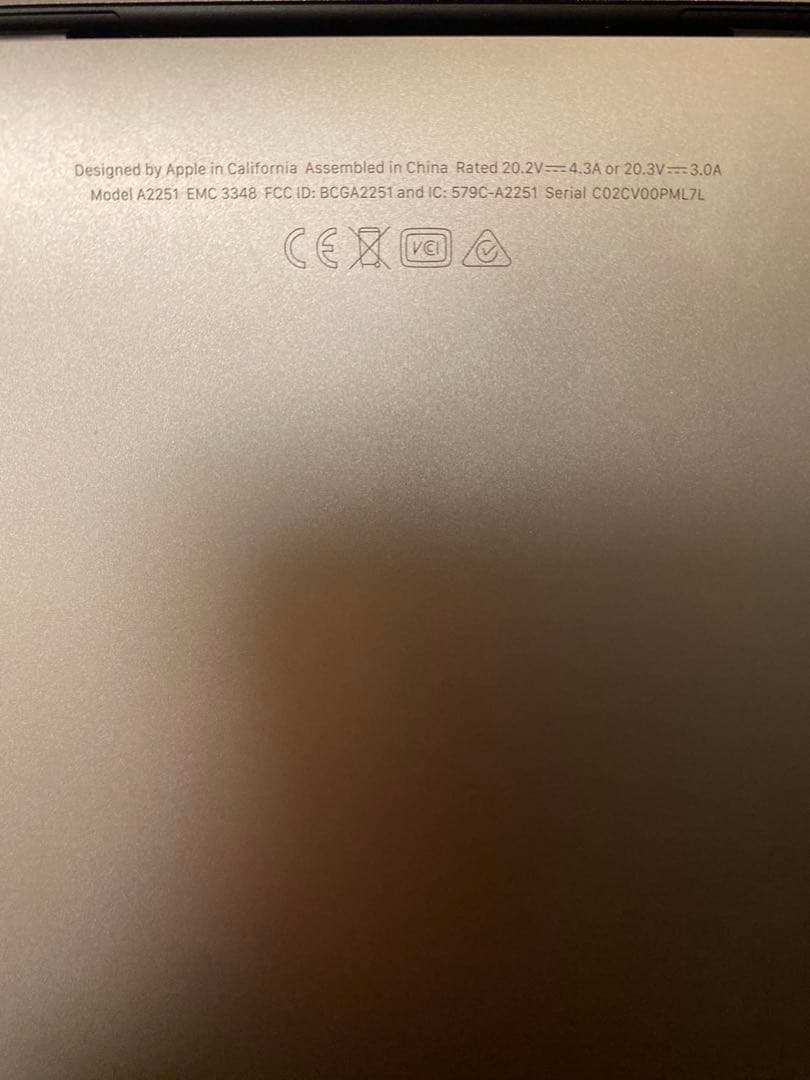 【ジャンク品】Apple MacBook 本体　2020