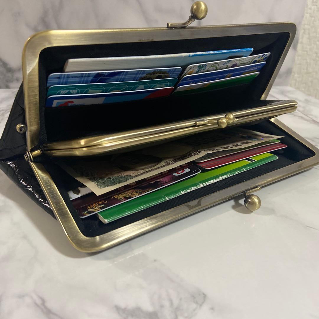 RARA　ハンドメイド本革親子がま口長財布