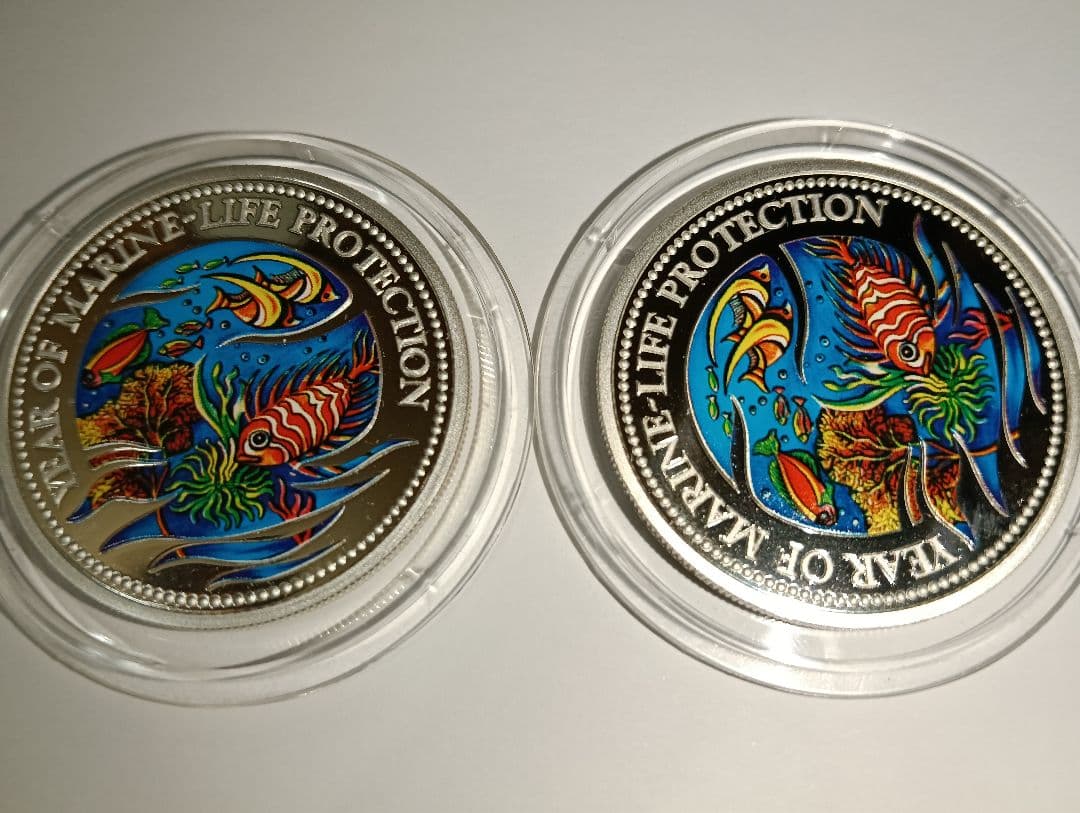 パラオ共和国発行カラー銀貨（Marine ifu Protectionシリーズ）