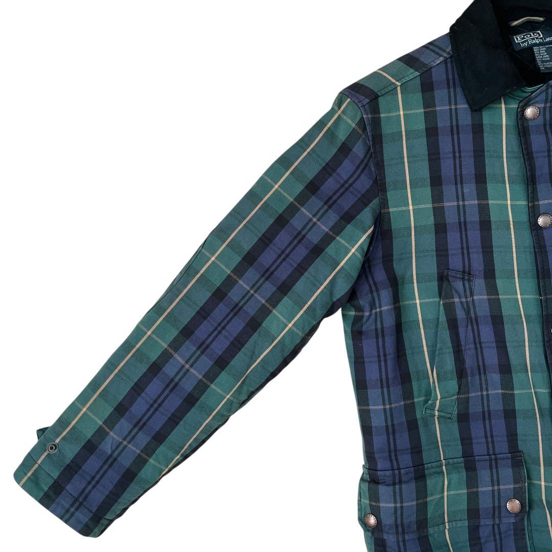 ポロバイラルフローレン　チェック柄　オイルジャケット　ハンティングジャケット　S