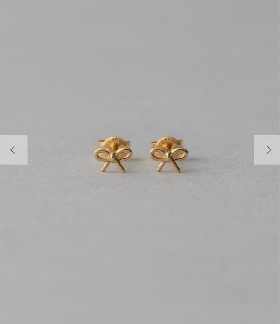 ete K18YG リボン ピアス（両耳）