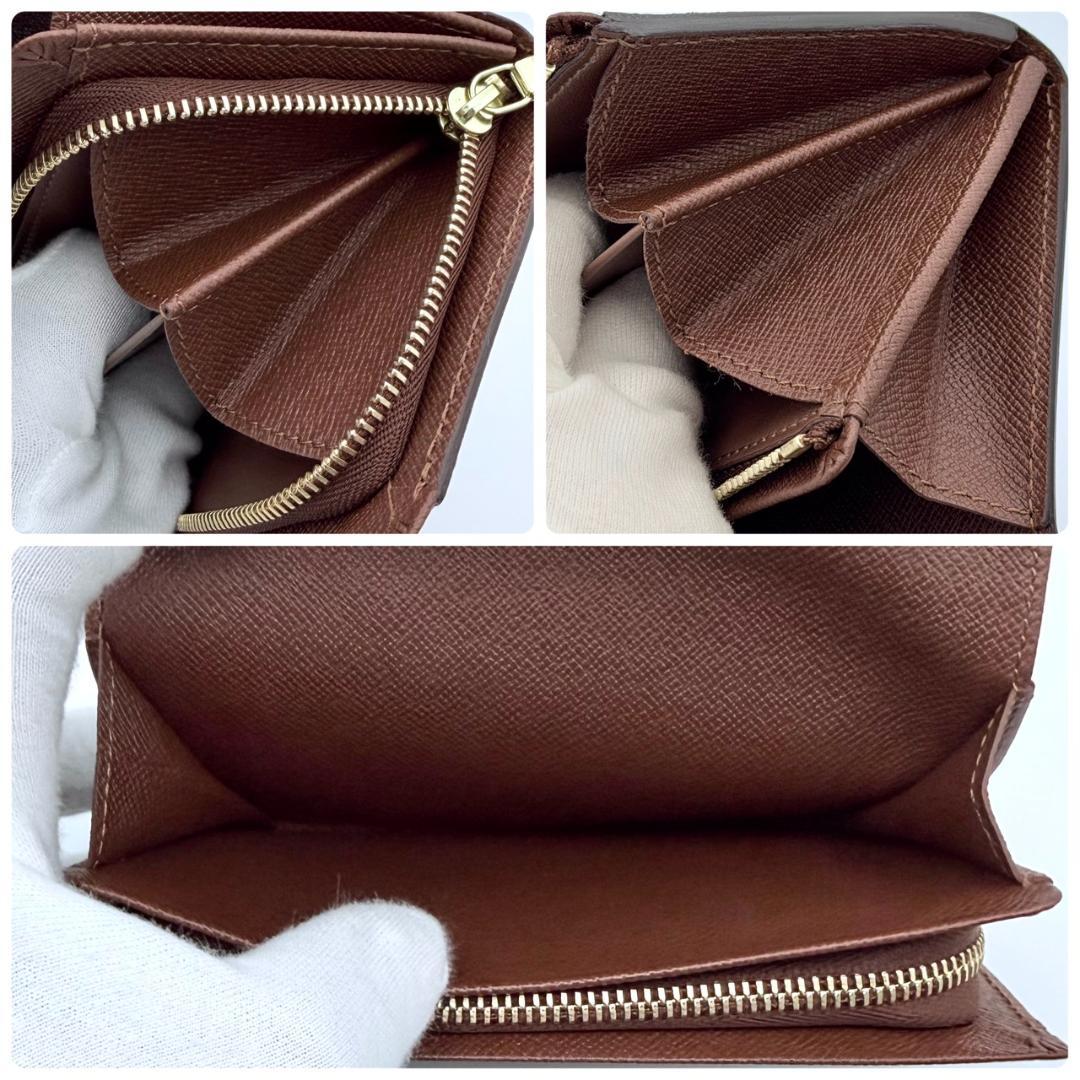 ルイヴィトン モノグラム ポルトモネビエ トレゾール 二つ折り財布 Lジップ 茶