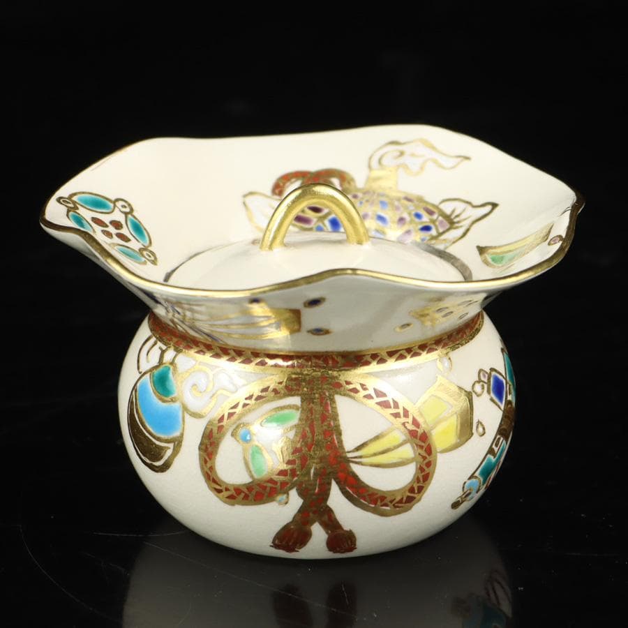 Y3030-2 茶道具 宮川香林 宝尽 袋形薄器 共箱　　GGG