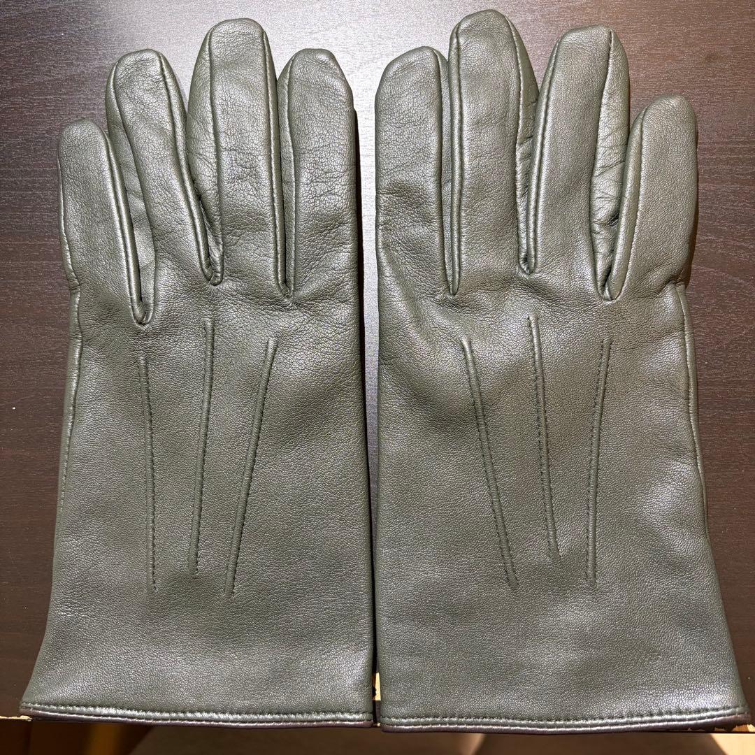 デンツ DENTS カーキグローブ 手袋　シルク裏地 7ハーフ