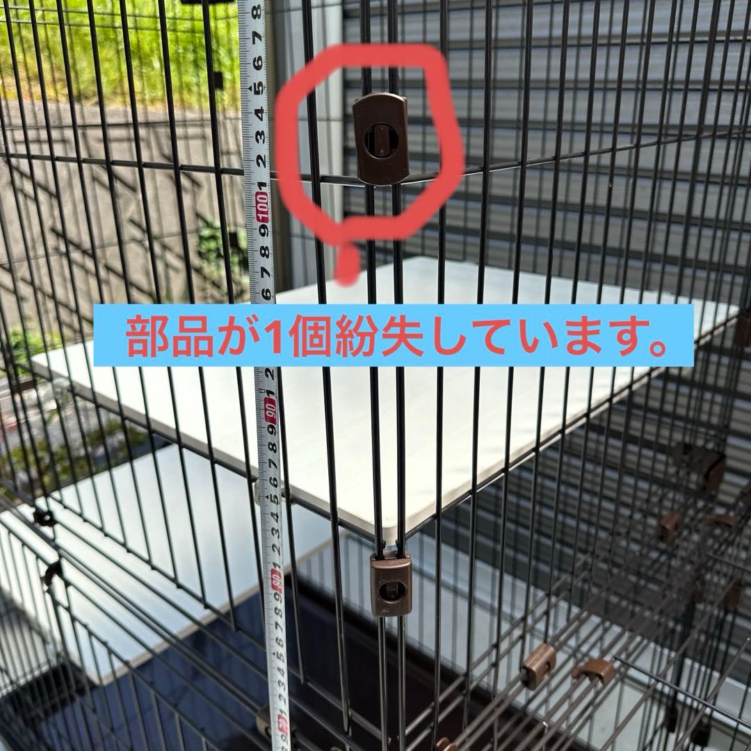 ブラウンキャットケージ 2段棚付き