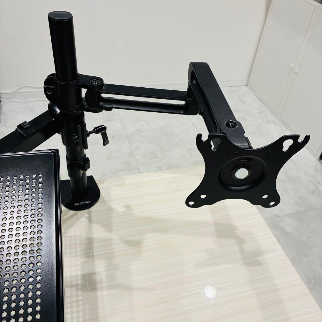 モニターアーム+ノートPCアーム　アイリスオーヤマ&サンコー組合せ品