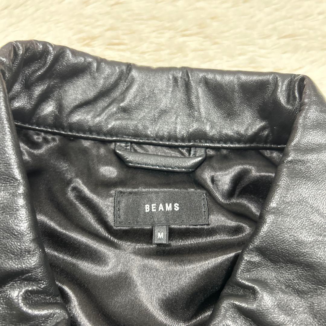 カ*プ様 【新品タグ付き】BEAMS ビームス　レザージャケット　黒　羊革　M