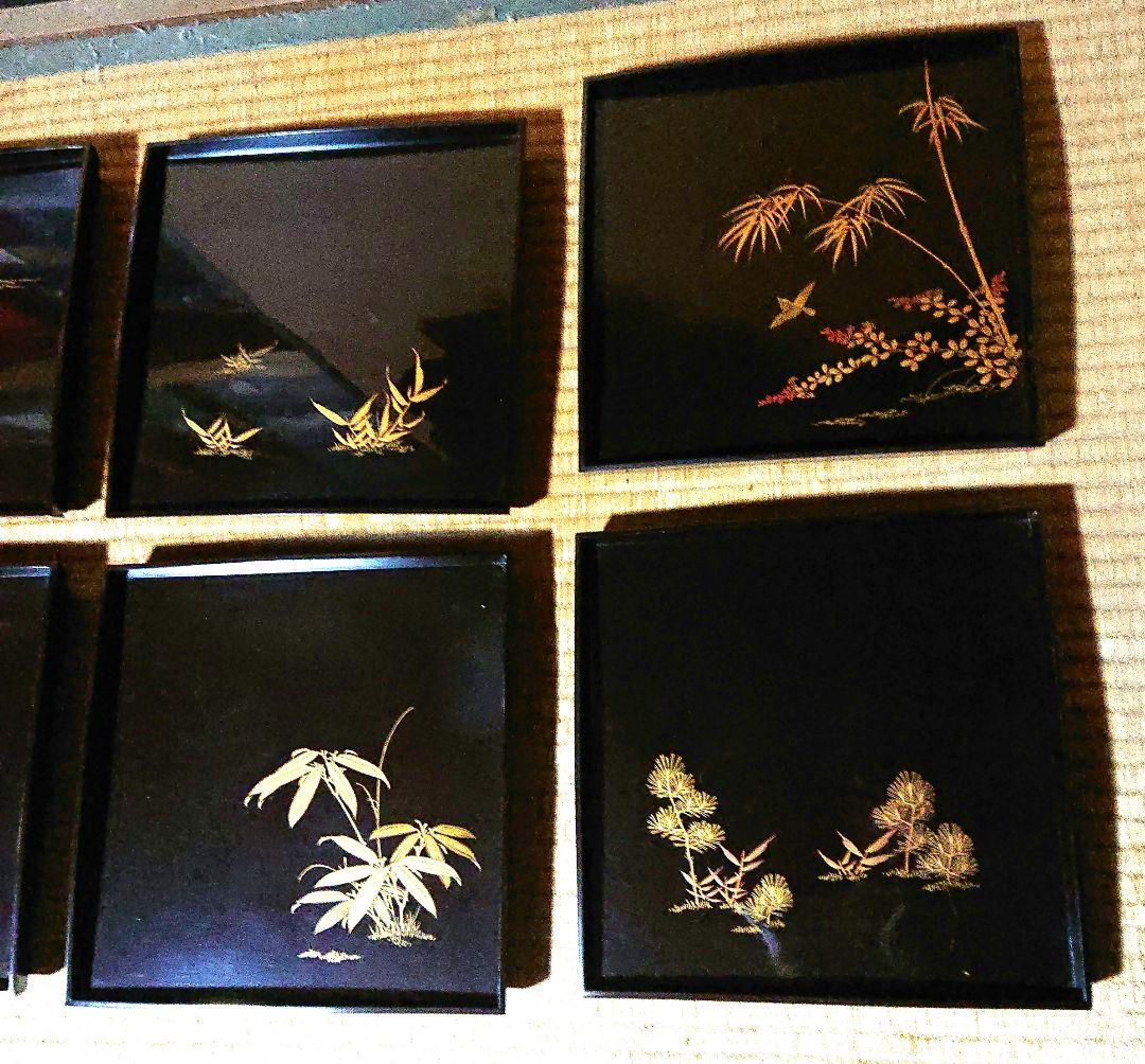 吸物膳漆器 金箔装飾 10枚セット A329