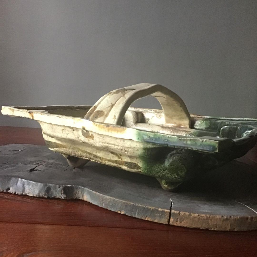 古織部　取手付　菓子皿　茶道