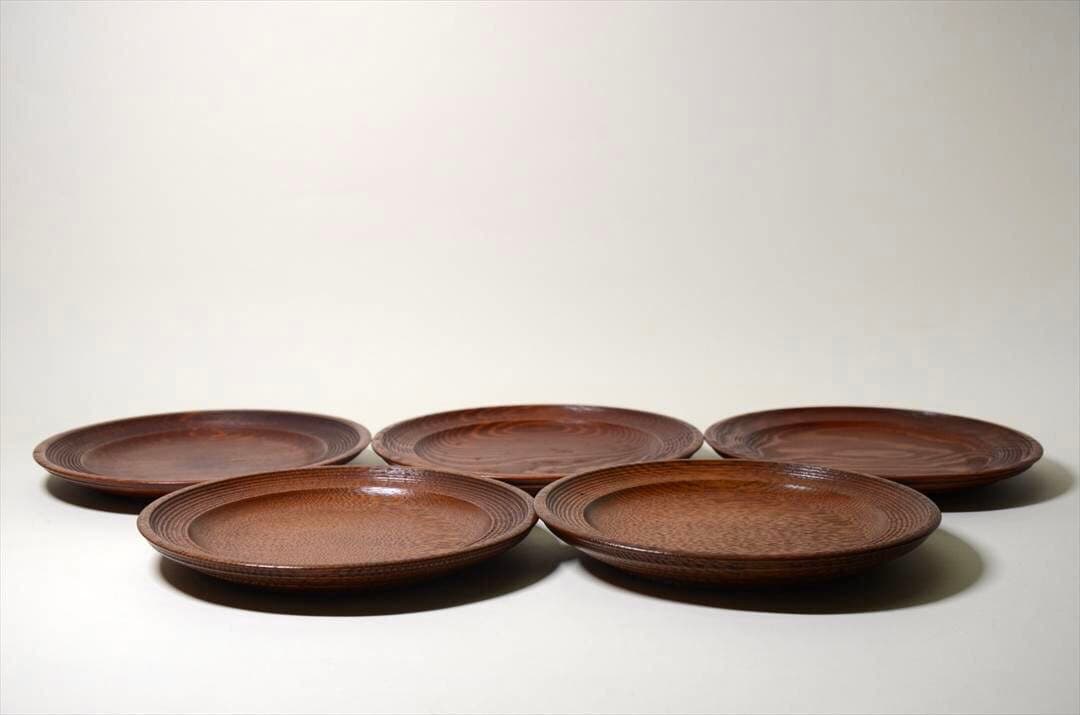 昭和時代　作家　木皿　団子皿　菓子皿　銘々皿　１０枚組　アンティーク b