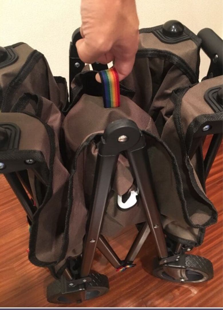 レアカラー　CHUMS 折りたたみキャリーカート カーキ