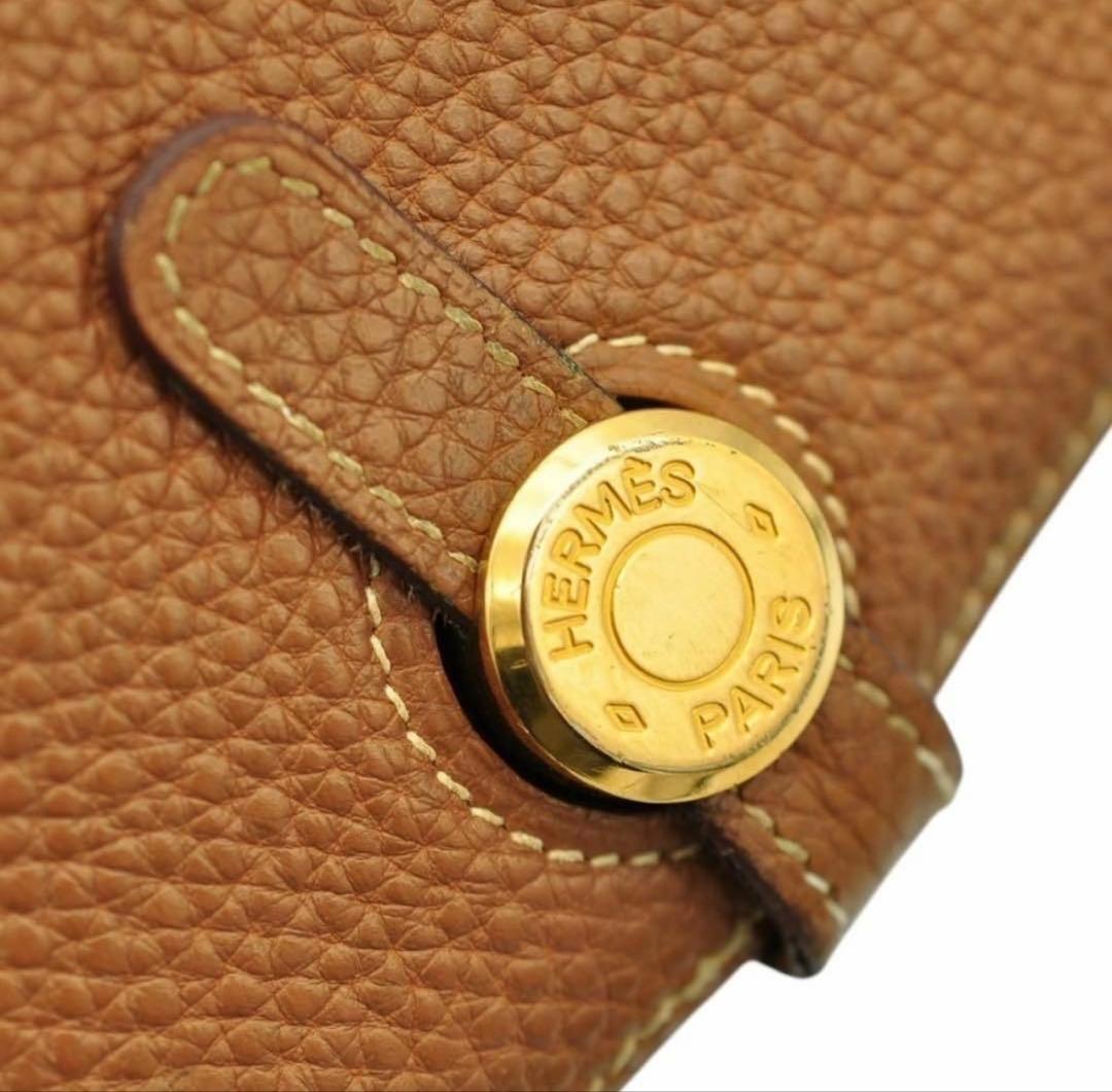 HERMES 美品 ドゴン コンパクト ゴールド 二つ折り財布 □I刻印