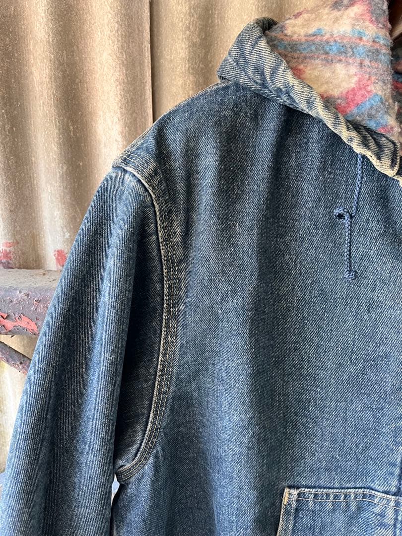 希少carharttカーハートデニムアクティブジャケットM裏ブランケットUSA製