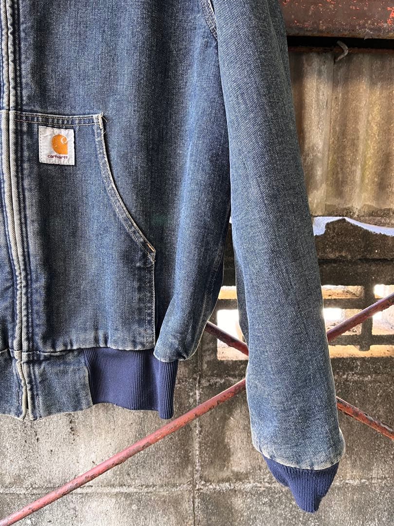 希少carharttカーハートデニムアクティブジャケットM裏ブランケットUSA製
