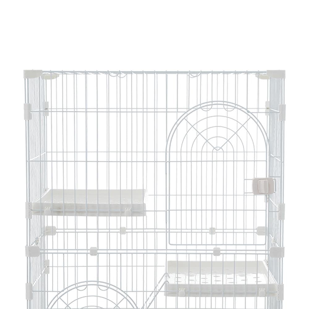 【ホワイト】猫ケージ キャットケージ 2段 猫ゲージ 多段 脱走防止ペットケージ