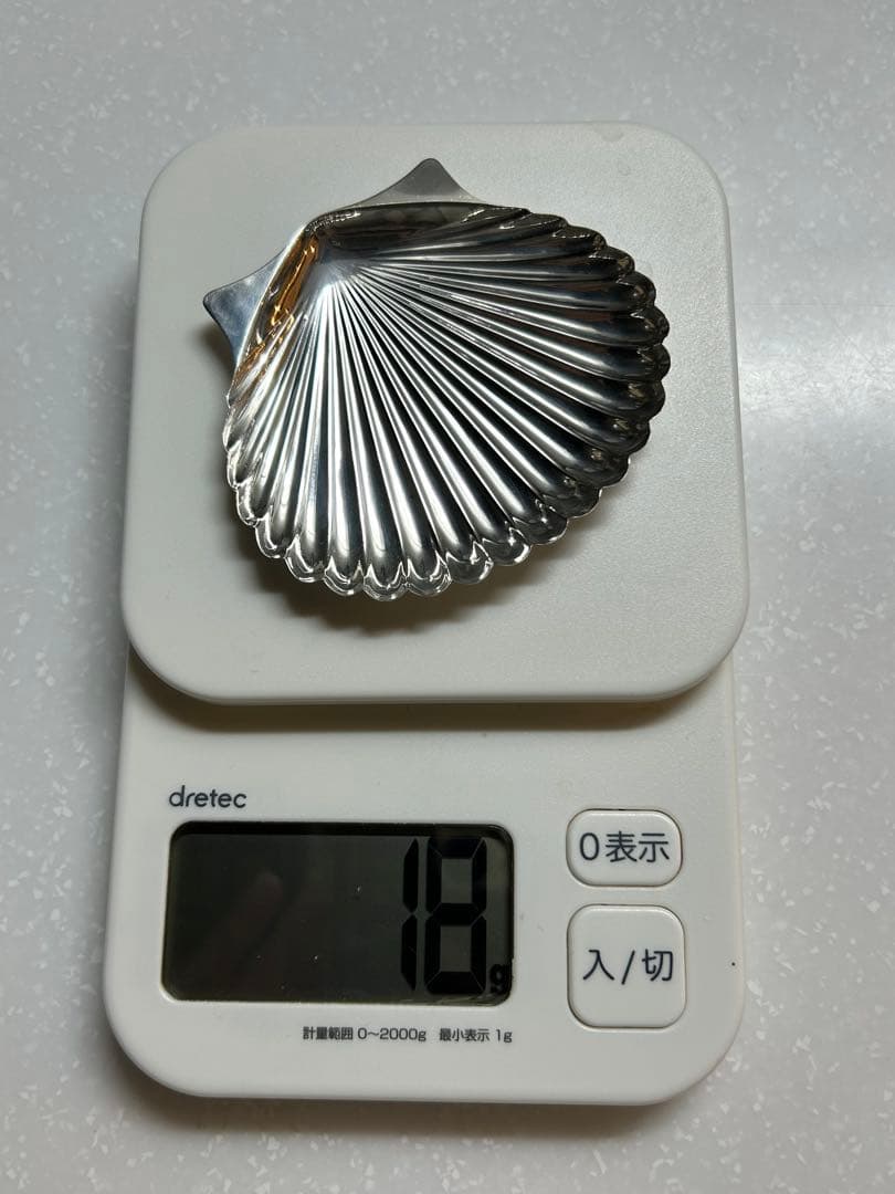 純銀　小物入れ　皿　貝デザイン