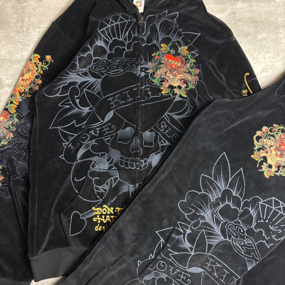 エドハーディー セットアップ ベロア XXL