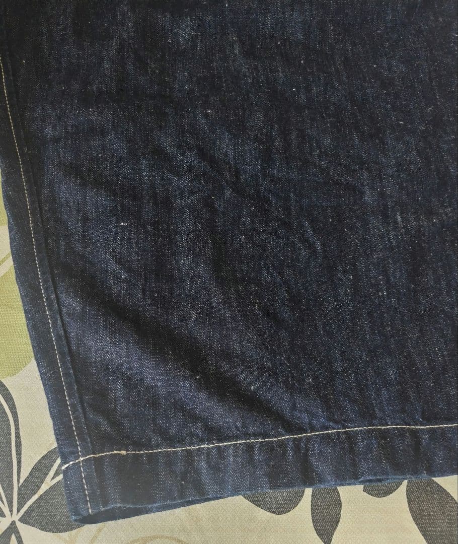 tumugu: ツムグ 綿麻混デニム８分丈パンツ ゆったりシルエット