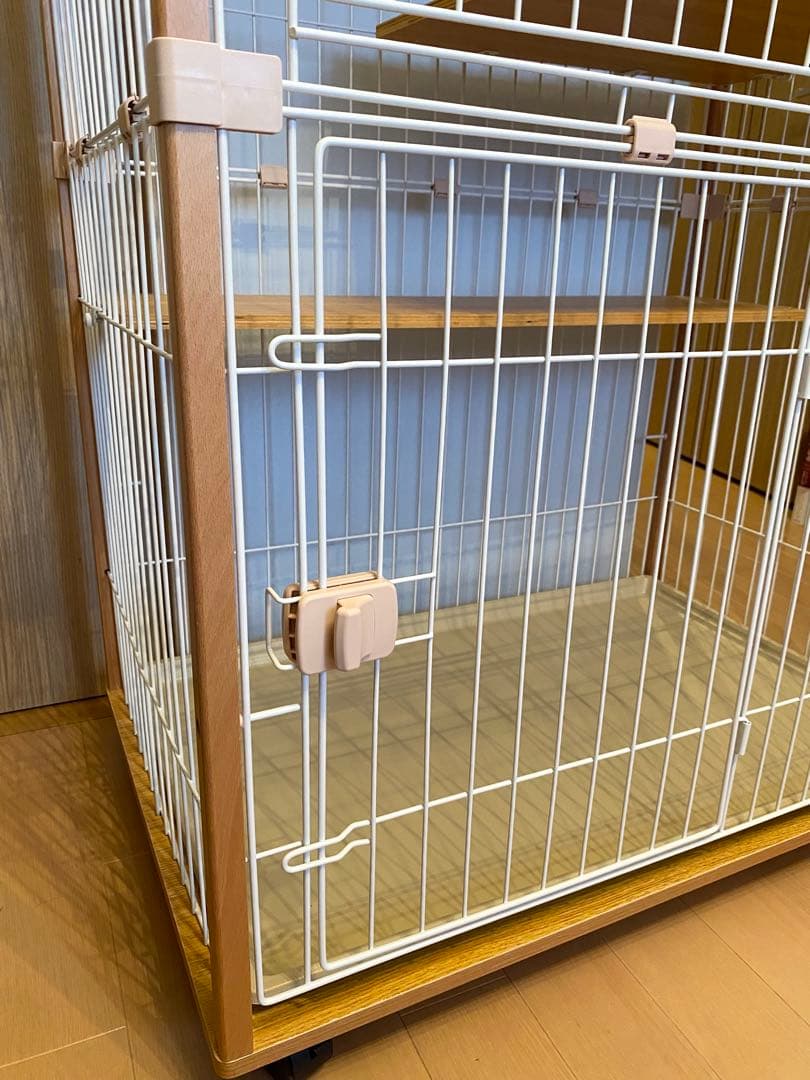 [お引取り限定]木製フレーム 二段式キャットケージ