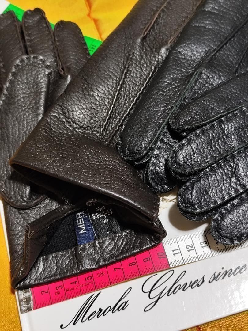 8.0サイズ メローラ ディア黒 ライニングなし 革手袋 グローブ MEROLA