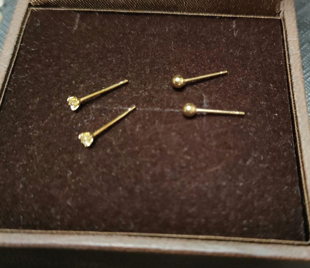 テルミ　K18YG ダイヤモンド 丸玉 ピアス