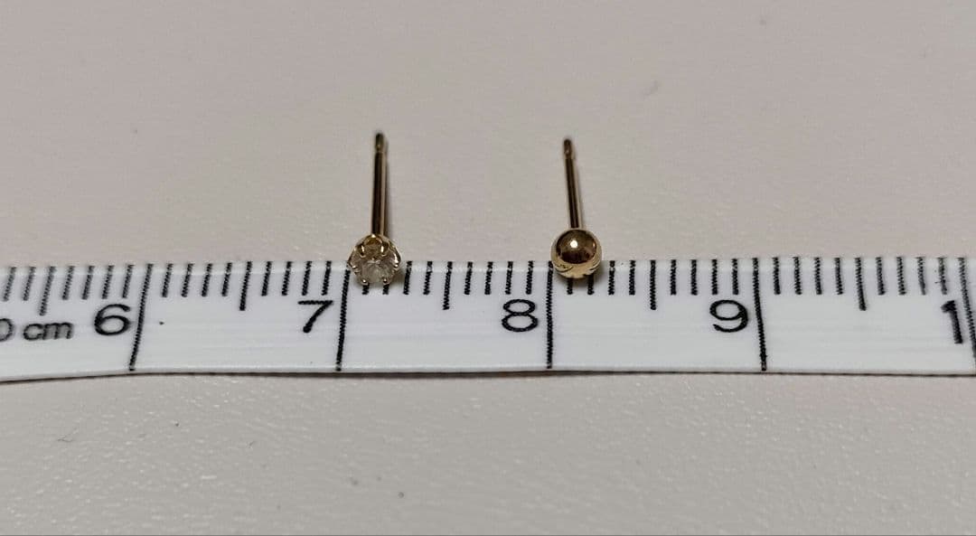 テルミ　K18YG ダイヤモンド 丸玉 ピアス