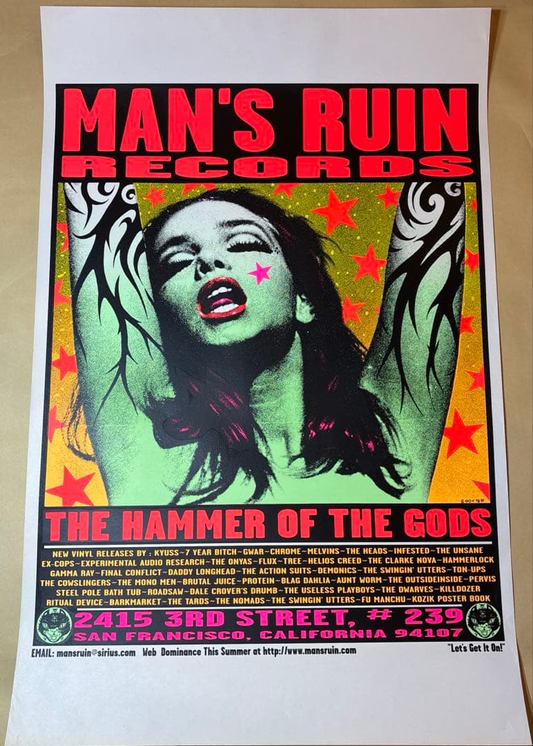 KOZIK MAN'S RUIN RECORDS シルクスクリーンポスター