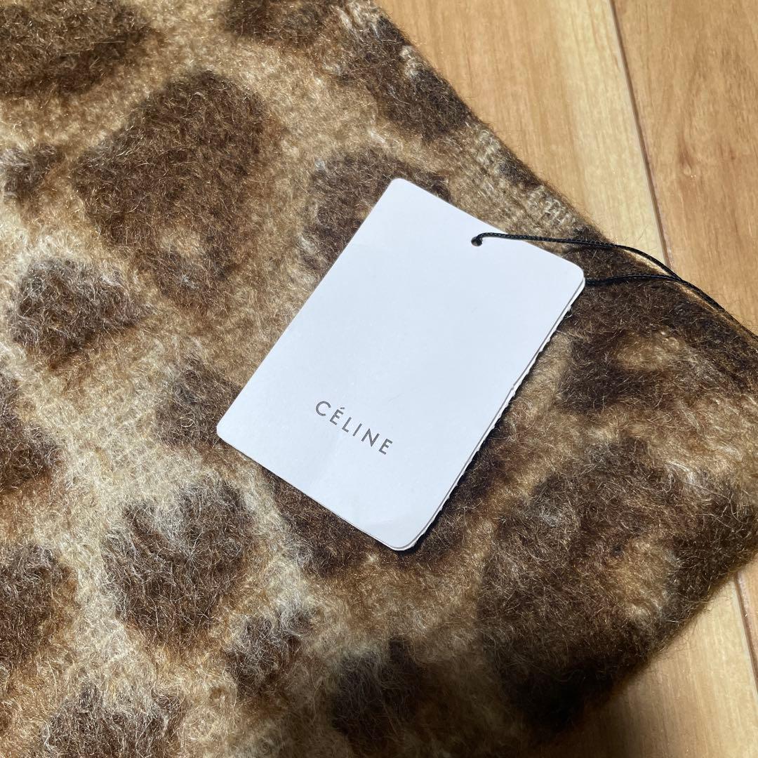 CELINE セリーヌ フィービー期 レオパード　ジャガードニット マフラー