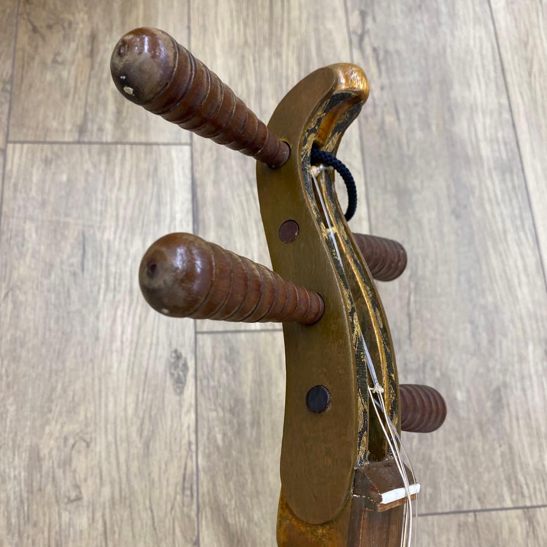 中国美術　木製　四弦秦琴　袋付　106㎝　東な7-1208