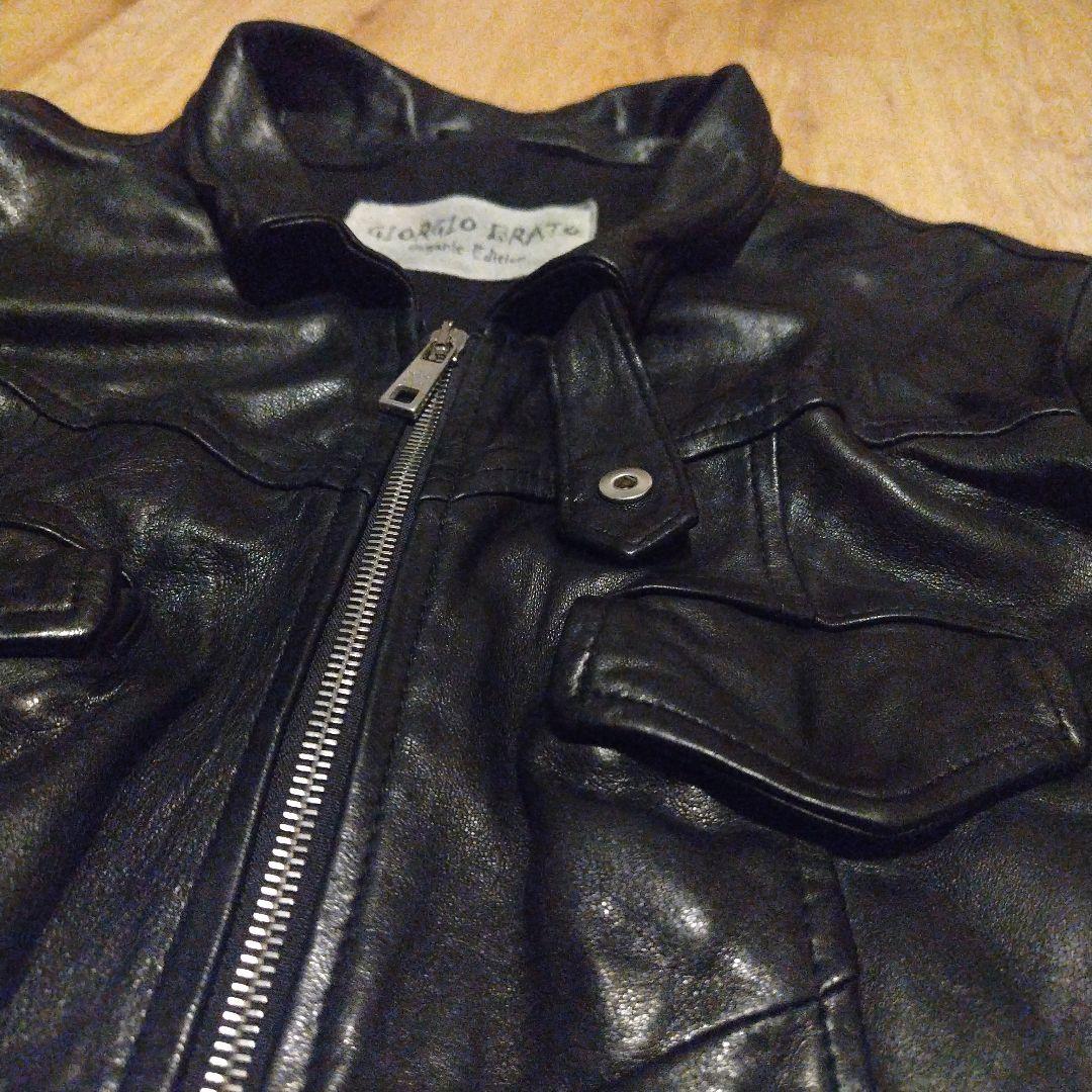 ピーター　giorgio brat　ラムスキン　ダブルジップレザージャケ