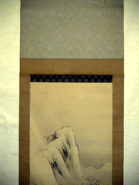 ♥掛軸　雪景図　西尾 楚江　掛け軸　骨董品