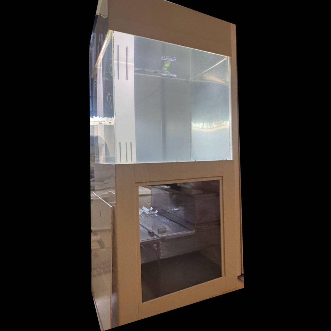 【海水等に】450 キューブ　アクリル オーバーフロー水槽セット