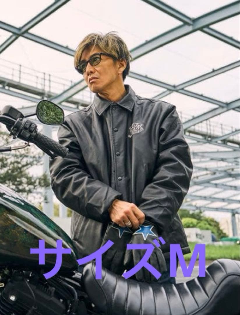 サイズM ROLLER FAKE LEATHER COACH JACKET 新品