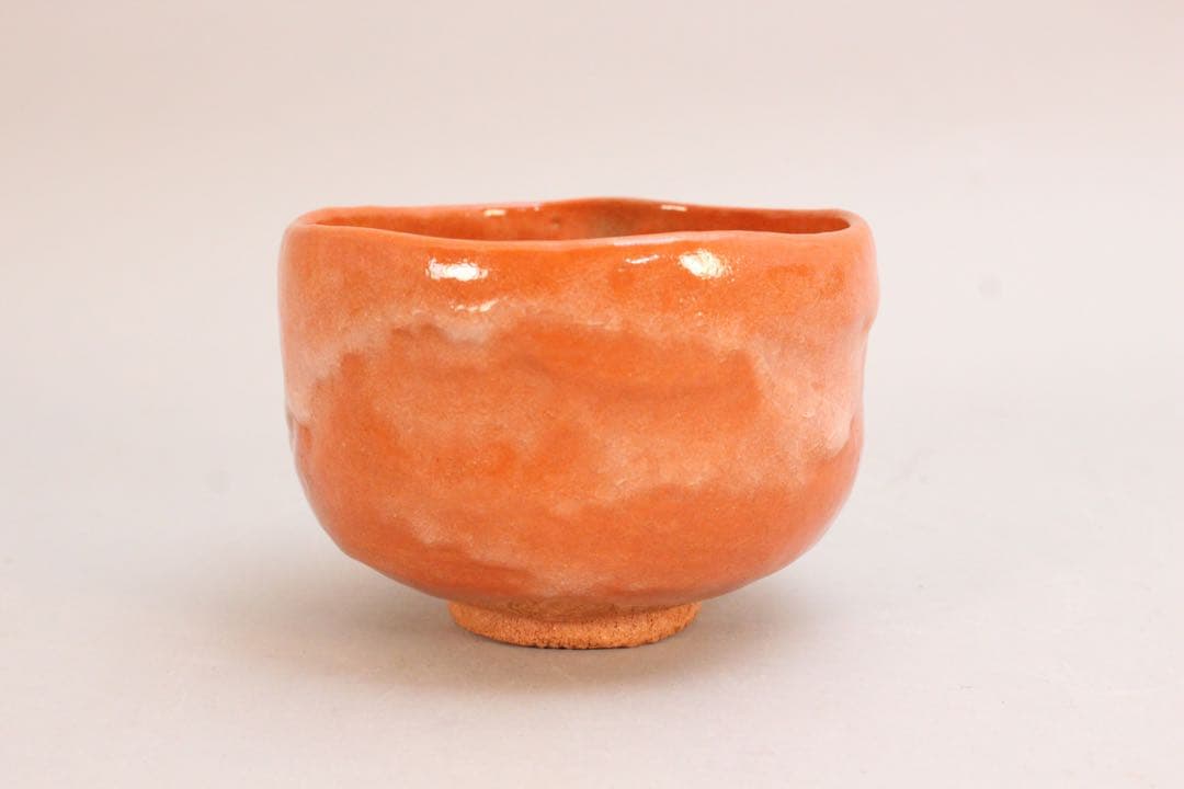 No5039 園部玄哉 造　赤茶碗　陶印有　共箱/共布　栞付　茶道具　送料無料