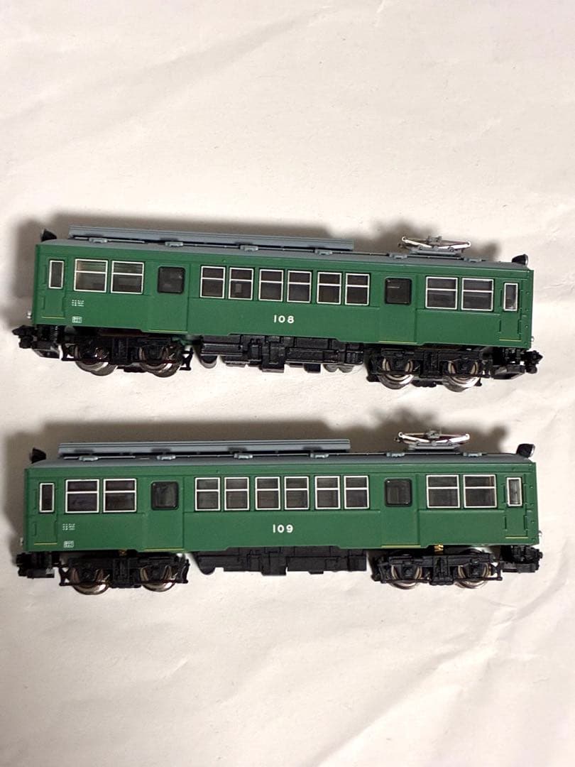 箱根登山鉄道モハ2形 \"緑塗装\"(2輌セット)モデモ　ライト点灯動力動作確認済