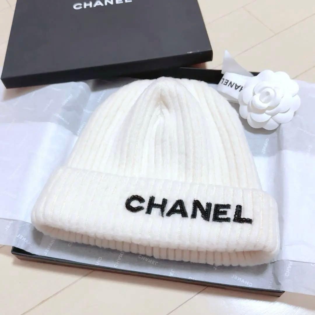 CHANEL 22B スパンコール カシミヤニット帽 ビーニー
