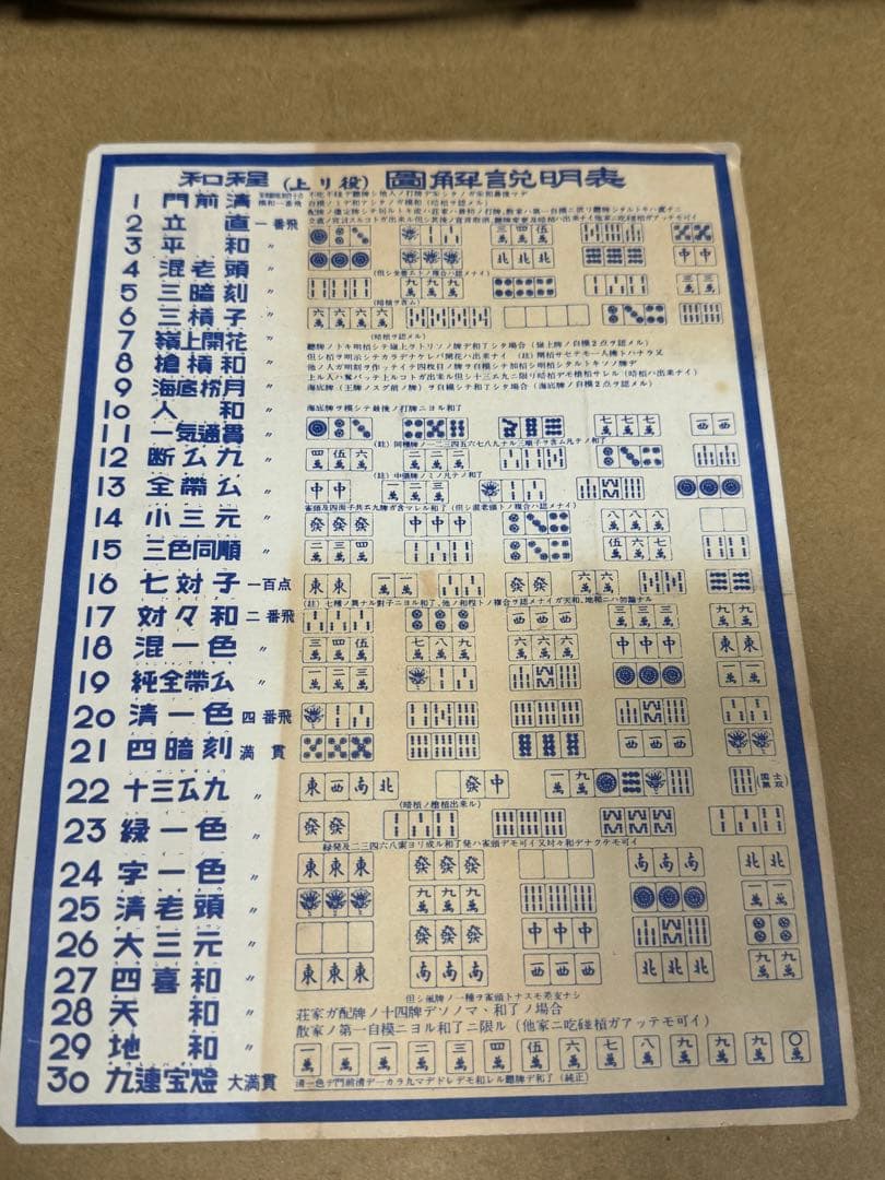 麻雀牌　マージャンパイ　麻雀　竹？　点棒全て有り