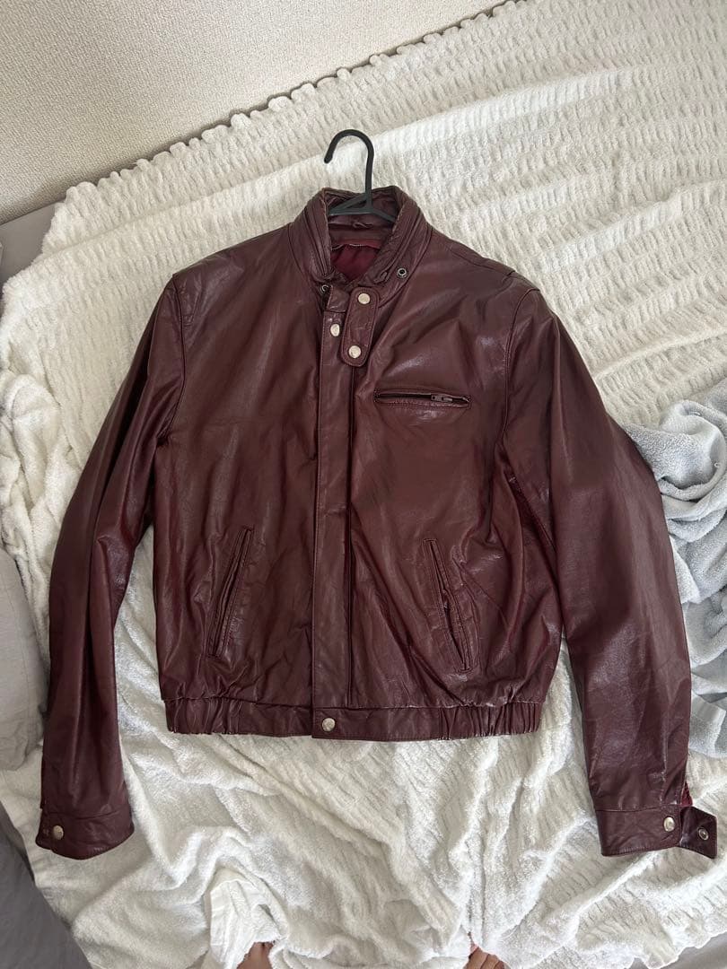 ジャケット・アウター archive single leather blouson Bordeaux